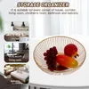 Ensembles de vaisselle panier de rangement en fer forgé étagères noires paniers de fil compteur de fruits décoratifs pour la cuisine rond bébé