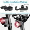 Lampor Sektym A8Pro Bicycle Taillight Alarm Bromsavkänning Ljus trådlös fjärrkontroll USB -laddningsinbrottslarmcykel bakre lampa