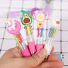 펜 25pcs kawaii 미니 만화 4 색 볼 볼 펜 귀여운 토끼 유니콘 공룡 개폐식 펜 학생 학교 사무실 문구