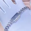 Collier de mode de 10 mm de largeur solide sur mesure bijoux S925 Pass Diamond Tester Collier de diamant Moisanite Diamant sans faille Collier