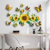 Naklejki ścienne Zestaw Słonecznika Butterfly 3D naklejki do kuchni Dekor Home Decor Art Dekoracja