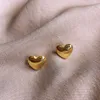 Stud Vintage Gold Color Coeur Boucles d'oreilles pour les femmes Girls en acier inoxydable Amour Dainty Wedding Party Gifts HDE69275Y