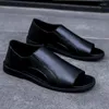 Sandały Summer Business Men Cowhide Oddychający wypoczynek na plażę Casual Buty Wysokiej jakości oryginalne skórzane męskie