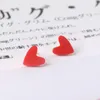 Stud Earrings LAMOON Romantic For Women Wedding Accessories Little Red Heart 925 Sterling Silver Earring Fine Jewelry LMEI122