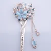 Hårklipp 2024 Fancy Colorful Flower Hollow Clip Accessories Women Fashion Rhinestone Hairpin Headwear Jewelry