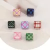 Beads Cordial Design 100Pcs 14*14MM Acrylic Bead/Jewelry Findings & Components/Hand Made/Cube Shape/Check Paint Effect/DIY Beads