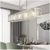 Lustres après cristal léger rectangar salon luxe modern cafe bar restaurant lustre lampe chrome drop liviling lumières li dh4ma