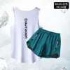 Sommer Eisseide Sets Männer Outdoor Marathon Tracksanzuiten Weste Shorts Trendy Jugendqualität Kleidung Schnell trockenen Atemzugsanzüge 240412