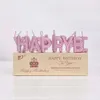 Cake Gold / Sier Happy Golden Birthday Letters Candle Gilded Letter Candles Party Decoration avec PVC Box S