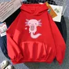 Women's Hoodies Kawaii Cute Axolotl Drink Milk Pattern Printed Hoodie Casual Outdoor Comfortable Pullover Sports