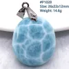 Colliers Natural Blue Larimar Collier Pendant pour femmes Lady Men Gift Perles Silver Dominica Patché