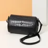 2022 Ny design lyxiga kvinnor crossbody väskor äkta läder alligator liten bost väska damer äkta ko läder axel väska grå s50b#