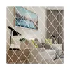 17/32/58pcs Wall Sticker Decorative Mirror DIY Diamonds Rhombus Acrylic Surface Stickers Living Room Decor s