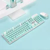 Combos Elisone Retro Typewriter Style Wireless 104 Keys Keyboard Keypad Key Board with Cute Mouse for PC Desktop Laptop Home Office