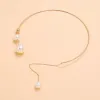 Halskette Luxus elegant Big White Imitation Perle Halshalskette Marke Schlüsselbein Kette Mode Halskette für Frauen Hochzeitsfeier Schmuck