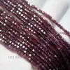 Perles Meihan (2 brins / ensemble) Vin naturel Vin naturel Purple Brésil Garnet 2,5 m Cube à facettes Perles en vrac pour la fabrication de bijoux