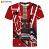 Erkekler Tişörtleri 2024 Müzik Gitar 3D Tshirt Yaz Erkekler/Kadın Gömlek Tişört Sıradan Tişört/Sokak Giyim Erkek Kıyafet