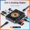 Hubs 8in1 USB C Hub 5Gbps Type C Docking Station 15W Wireless Fast Charging TF/SD Card Reader QC/PD Power Inlet for Phone Computer