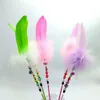 Pena 1pc Toys Cat Kitten Kitten Funny Colorful Haste Wand Plástico Pet Toy Toy Interaction Sticks