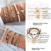 Design Vintage Women Boho armbanden Set Moon Shell Heart Tortoise Charm kralen kettingen Bangle voor vrouwelijke Boheemse sieraden 240418