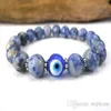 SN0577 Jasper Evil Eye Armband Viel Glück Eye Charm Armband Blau und weißes Steinarmband für Herren319t