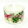 Strands New Fashion Women Bracelet Bangle com Plumeria Flowers acrílico Bulbões de manguito para ilhas tropicais da Polinésia Pacífico