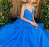 Robes de fête modestes de longueur bleue bal 2024 robes de soirée plissées chérie robe de demoiselle d'honneur plus jeune