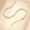 Bracelet argenté à quatre feuilles de trèfle à quatre feuilles 999 pour filles Niche de luxe léger Bracelet bijoux de bijoux pour petite amie