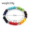 Bracelets de charme contas coloridas de pulseira elástica de pulseira para homens homens presentes de natal fábrica por atacado