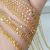 Yunli Real 18K Gold Jewelry Colares Design de cadeia de ladrilhos simples pingente AU750 para mulheres Presente Fino 2207223094