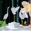 Resin Nordic Crowned Simulation Red Crane Craft Modern Decorative Objects Figurines Living Room Ornaments Wedding Decoration Props Home Decor