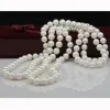 Necklaces 100% AAA natural pearl necklace round white sweater chain 910mm Fine jewelry 925 Silver clasp 130CM