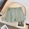 160 kg plus size dames werkkleding casual shorts hoge taille zomer dunne brede poot broek groen heup 154 6xl 7xl 8xl 9xl 10xl 240411