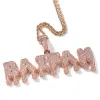 Collane Uwin Drip Lettere Nome Collana Custom CZ Bubble Pendant Pink Nome Collana Personalizzati Hiphop Gioielli