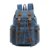 Backpack Men's And Women's Canvas Retro Computer Bag Student Schoolbag Wear-resistant Big