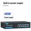 Contrôler Ethernet Switch 100Mbps 4ports Poe Fast Switch Ethernet High Performance Smart Switcher RJ45 Hub Internet Injecteur pour la caméra IP