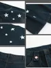 Women's Jeans Chic Retro Stars Print Women Trousers Harajuku Loose Straight Wide Leg Denim Pants American Style Boyfriend Mopping