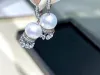 Brincos MJ jóias finas 925 prata esterlina oval para redonda de 1011mm natureza água doce pérolas brancas brincos de gota