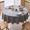 Table Cloth B49 Cotton And Linen Round Tablecloth Waterproof Oil-proof Anti-scalding Wash-free Household Light Luxury Large Ta