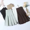 Jupe pour femmes avec short Spring Corea Style Clothes Brun une ligne haute taille y2k mini SAIAS Summer Black pliped Jirt pour filles 240421