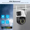 Kameror 4K 8MP PTZ WIFI IP CAMERA POE Dual Lens med dubbelskärm Human Detect Auto Tracking Wireless Outdoor Surveillance Camera onvif