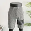TB Shorts Mens Heren Summer Four Bar Suit broek Zakelijk Casual Shorts European and American Mens TB Bird Check Five Part Pants Trend