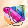 Bolsos de cuero para mujer Kurt Geiger Bolsas arcoiris bolsas de bolsas Londres London Luxury Metal Bags Bols