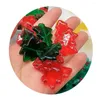 Dekorative Blumen 100/50pc Acryl 3d Beeren Miniatur Weihnachtsmodell Figuren für Anhänger Schlüsselkettenschmuckzubehör