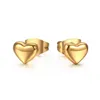 Stud Vintage Gold Color Coeur Boucles d'oreilles pour les femmes Girls en acier inoxydable Amour Dainty Wedding Party Gifts HDE69275Y