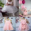 Baby Girls Long Sleeve Dresses for Xmas Party Wedding Lace Big Bow Dresses Infant Girl 1st Birthday Princess White Baptism Dress 240422