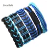 Bracelets de charme 5pcs Braceuses en cuir masculin pour hommes Blue Breded Corde Fashion Bracelet Bracelet Bijoux à lacets F22