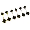 Designer Brand Fashion Van Natural Malachite Diamond Clover Boucles d'oreilles personnalisées Luxur