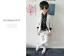 T-shirts Striped Child Blazers Suit (jacket Shirts Pant Brooch) Teen Boys Prom Suit Kids Costumes Slim Baby Kids Suit Black/white