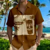 Casual shirts voor heren 2024 Hawaiiaanse surfprint met korte mouwen shirt met korte mouwen knop